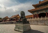 Chinese temple lion guards the Forbidden City