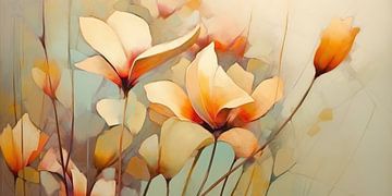 Bloemen in warme tinten van Bert Nijholt