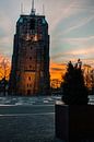 De Oldehove in Leeuwarden met zonsondergang van Nando Foto thumbnail