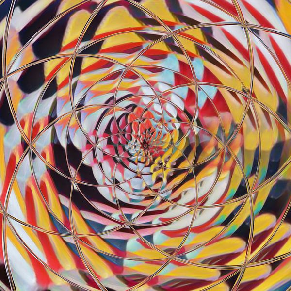 Abstrakte Multicolor Blume Muster Mandala von Maurice Dawson