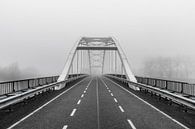 verlassene Brücke im Nebel, schwarz-weiß von Patrick Verhoef Miniaturansicht
