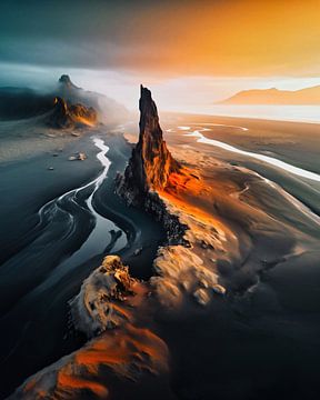 De ruige natuur van IJsland van fernlichtsicht