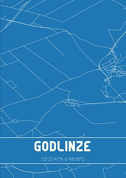 Blaupause | Karte | Godlinze (Groningen) von Rezona