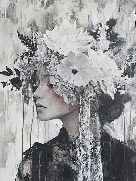 Bloemenportret | Bloemen Mysterie van ARTEO Schilderijen