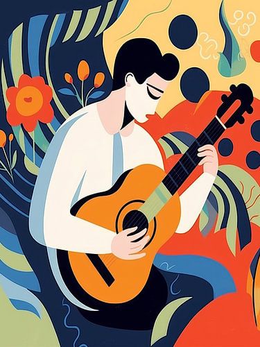 Guitare acoustique Style Henri Matisse