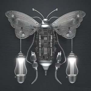 Robotique papillon de nuit à deux ampoules sur Quinta Mandala
