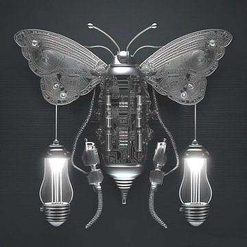 Moth robotics with two light bulbs by Quinta Mandala