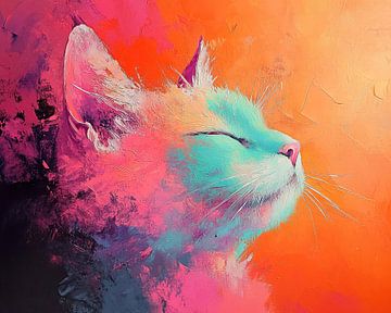 Tuin Kat van Abstract Schilderij