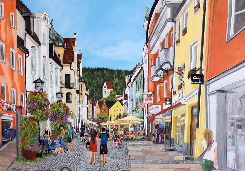 La splendeur de la vieille ville de Füssen dans la lumière de l'été par Veronika Metasch