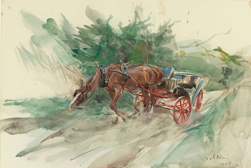 Giovanni Boldini - Horse and carriage (1905) by Peter Balan