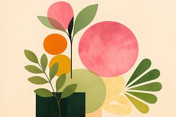 Geometric shapes with leaves by Imperial Art House