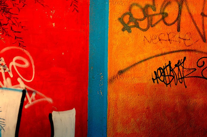 Graffiti red blue orange by Marcel Römer
