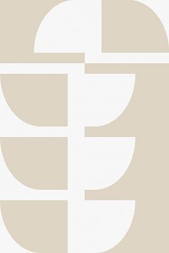 Moderne abstracte minimalistische geometrische vormen in beige en wit 3 van Dina Dankers