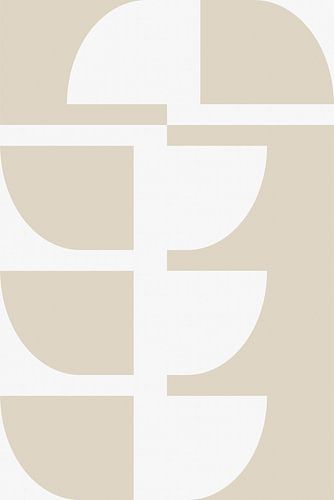 Formes géométriques modernes abstraites et minimalistes en beige et blanc 3
