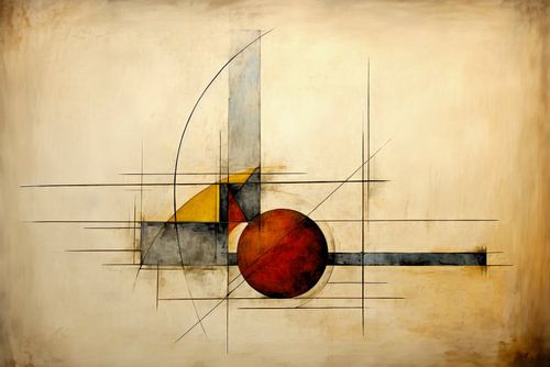 Minimalistisch Abstract – Rood Oker en Zandkunst