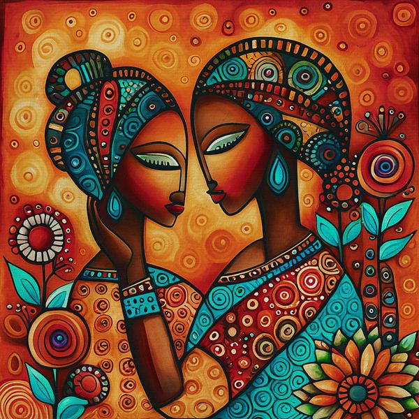 Romantic Paintings of Love Between Two Girls by Art to make a house your home
