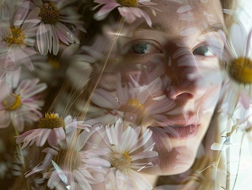 fantasie portret met bloemen