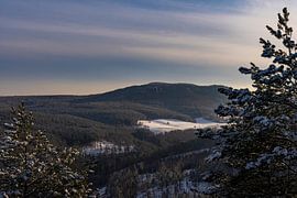 The Zschirnsteine in Saxon Switzerland in winter by Holger W. Spieker