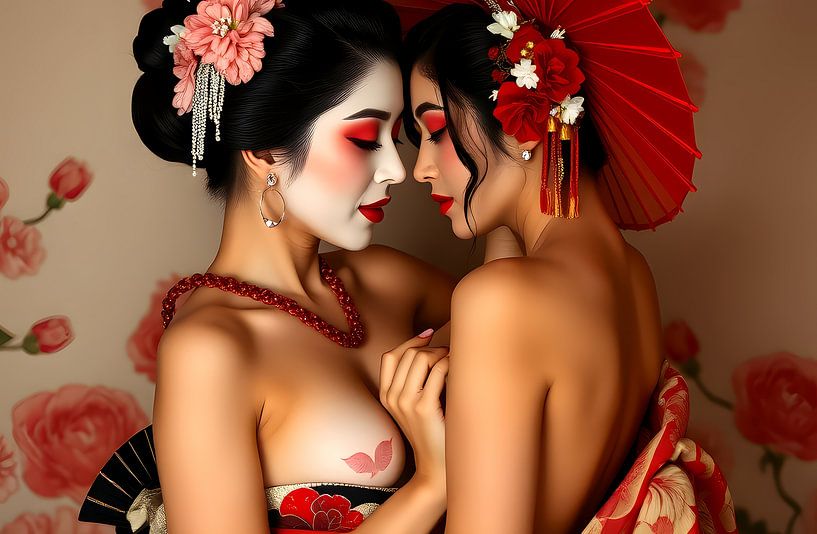 Japanische Kunst Geisha Liebe von Egon Zitter
