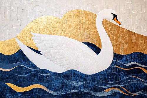 Sierlijke zwaan op water