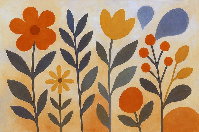 Decoratieve bloemen illustratie. van Galerij Hoppenbrouwers