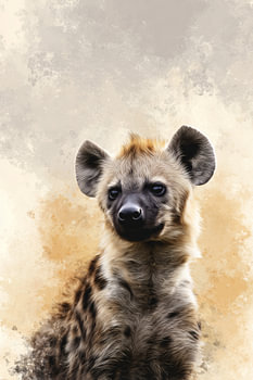 Hyena Portret Jong Leven in Subtiele Textuur