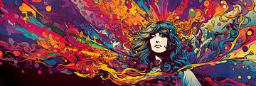 Led Zeppelin - Colourful & Psychedelische Malerei von Surreal Media