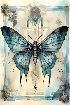 Blauwe vlinder van haroulita