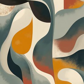 Abstract Modern Painting - Organic Flow in Warm & Cool Tones by AVC Art Studio