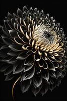 Chrysanthemum with gold