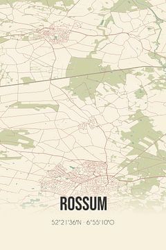 Vintage map of Rossum (Overijssel) by Rezona