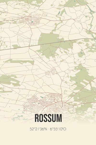Vintage map of Rossum (Overijssel) by Prints of Place