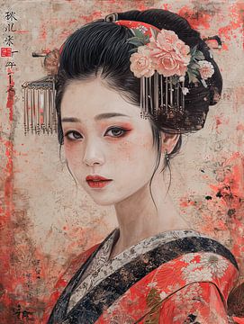 Geisha portret van Peet de Rouw