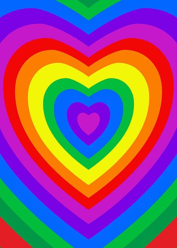 Stralend Regenboog Hart Pop Art Patroon