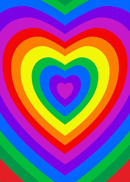 Stralend Regenboog Hart Pop Art Patroon van Art Kingdom
