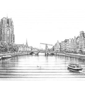 Pencil sketch of Historic Town by Digital Picture Art