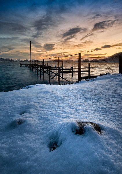Old pier during sunrise on Godøy, Sunnmøre, Møre og Romsdal, Norway by qtx