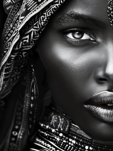 Portrait, gros plan d'une jeune femme africaine