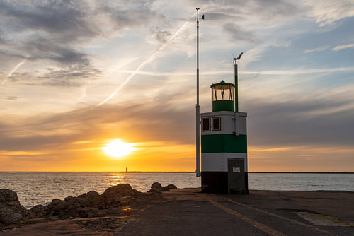Zonsondergang bij Wijk aan Zee en IJmuiden