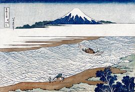 Art japonais ukiyo-e. La rivière Joyau dans la province de Musashi par Hokusai. Gravure sur bois d'é sur Dina Dankers
