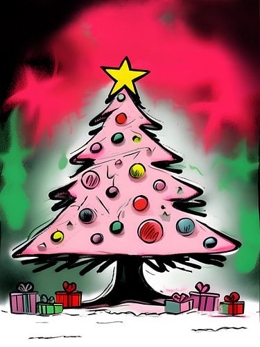Le sapin de Noël rose