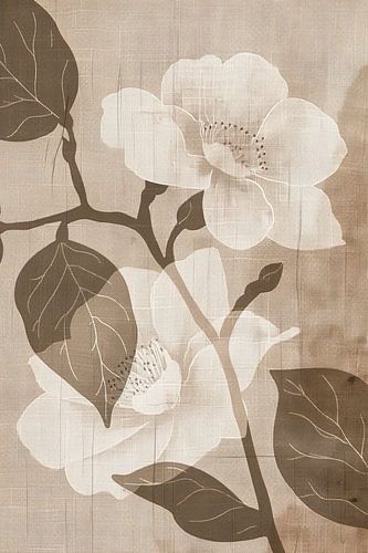 Peinture de fleurs Sépia