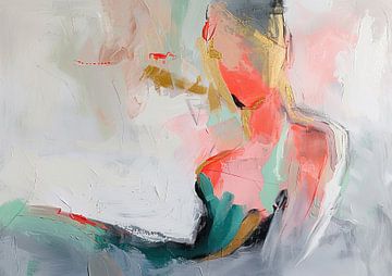 Vrouw Abstract | Modern Abstract Portret Vrouw van Blikvanger Schilderijen