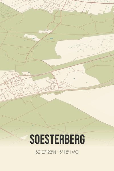 Alte Karte von Soesterberg (Utrecht) von Ortsdrucke