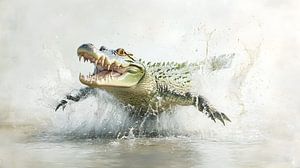 Planschendes Krokodil