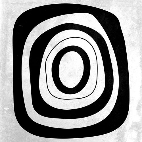 Abstracte geometrische zwarte en witte cirkels 7
