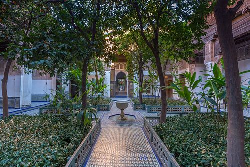 Binnenplaats in Bahia Paleis in Marrakech