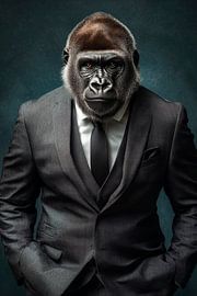 Le gorille élégant en costume sur Poster Art Shop
