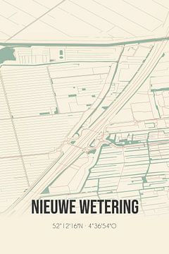 Vintage landkaart van Nieuwe Wetering (Zuid-Holland) van Rezona
