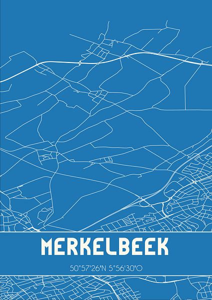 Plan d'ensemble | Carte | Merkelbeek (Limbourg) par Affiches de lieux
